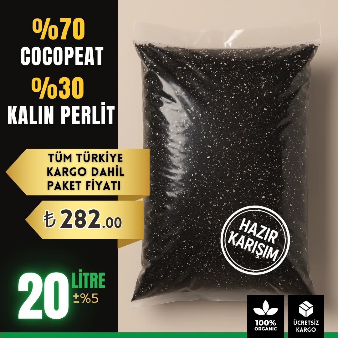 Cocopeat Perlit Karışımı – Hazır Saksı ve Fide Toprağı (20 Litre)